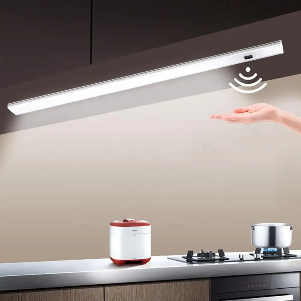 PIR Motion Sensor LED under Cabinet Light 20/30/40/50Cm 5V USB Wardrobe Closet Lamp Strip Kitchen Hand Sweep Sensor Night Lights